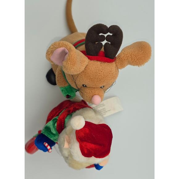 Gemmy 7" Christmas Mouse Reindeer Hamster Elf Plush Candycane Bells *Not Working - Picture 5 of 9